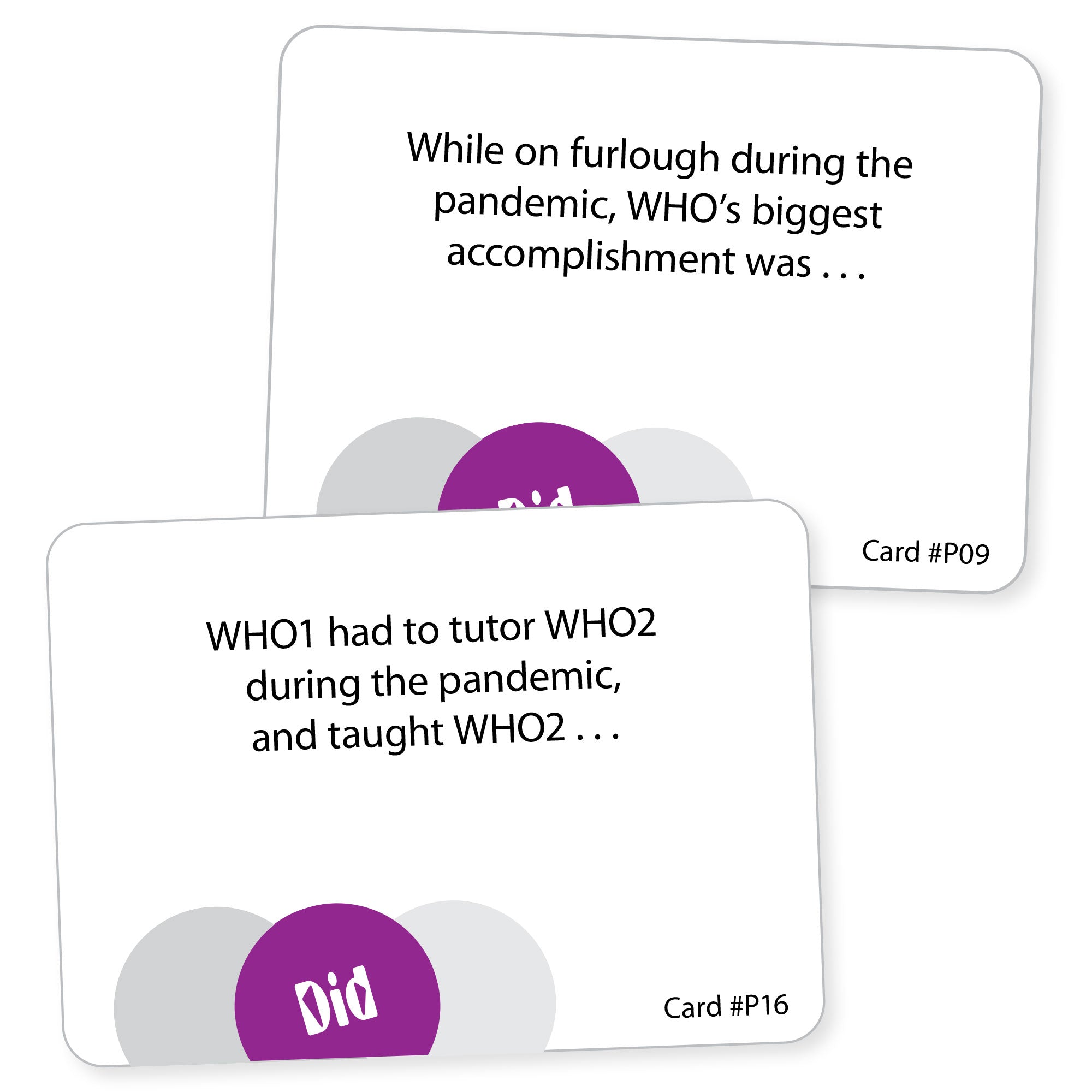 Who Did What situation game, situational games, party games, funny games, card games, question and answer games, parlor games, fun games, comedy games, family games, kid’s games, kid games, kids games, children’s games, childrens games, children games, pandemic games, kid’s toys, children’s toys